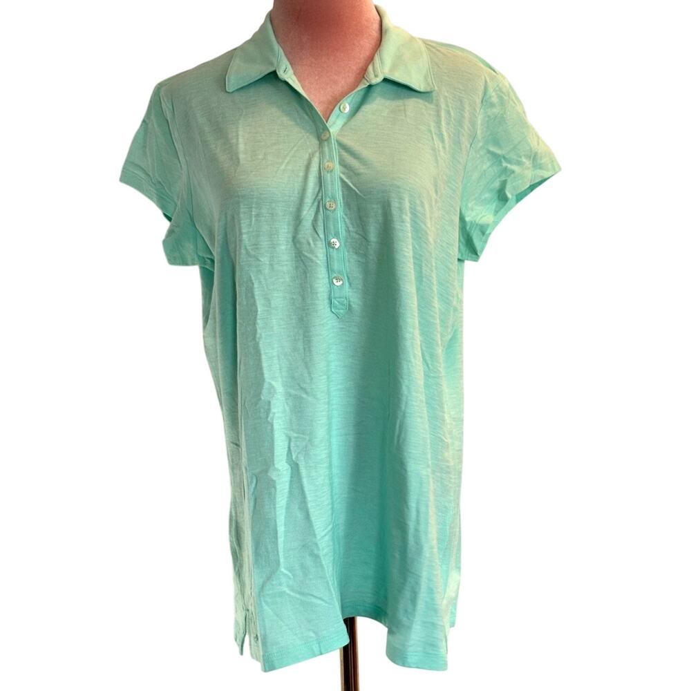 NWOT Made in PERU Lilly Pulitzer Polo Shirt 7 Signed Buttons Neckline S/S XL